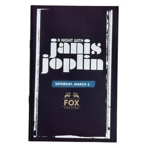 Fox Theatre Detroit A Night With Janis Joplin Playbill